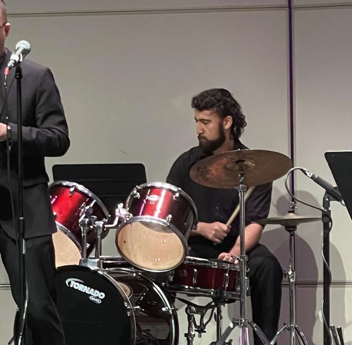 Charles Gonzalez playing drums (personal hobby)